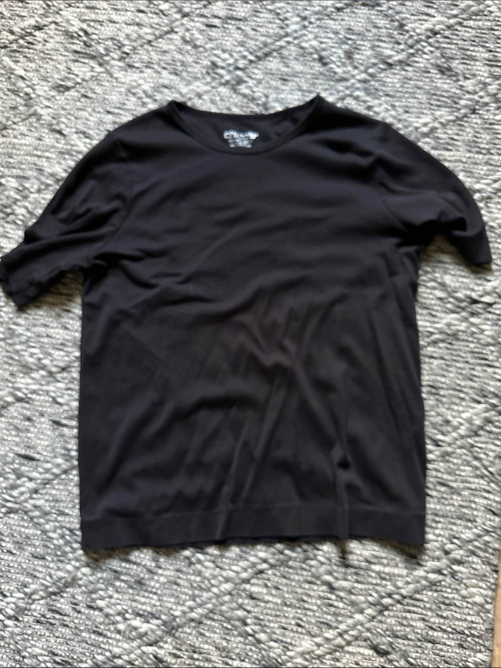 Chico's Black Short-Sleeve Crew Neck Top